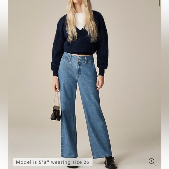J crew high rise slim wide leg jeans Classic Blue - Picture 1 of 6